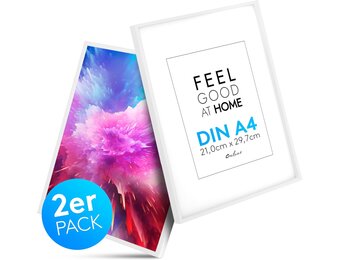 Fotolijst A4 Wit Hout - 2 stuks met Korting!