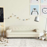 VidaXL Kinderbank Crème Kunstleer - 75% Korting!