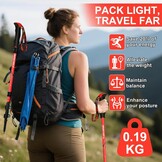 Ninonly Opvouwbare wandelstokken, carbon, Nordic Walking stokken voor dames en heren, lichte telescopische wandelstokken met EVA-handgreep en 3 punten, 150 kg draagkracht voor wandelingen, trekking
