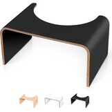 Well Care Fysiologische toiletkruk van zwart hout, gemaakt in Frankrijk, wc-voet voor volwassenen, kleine bank, voetsteun voor de positie van squatty, anti-constipatie