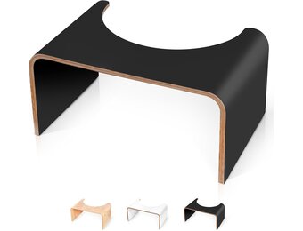 Well Care Fysiologische toiletkruk van zwart hout, gemaakt in Frankrijk, wc-voet voor volwassenen, kleine bank, voetsteun voor de positie van squatty, anti-constipatie