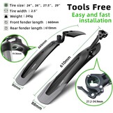 33% Korting: Universele Fietsspatbordset MTB 24-29" - Snelmontage