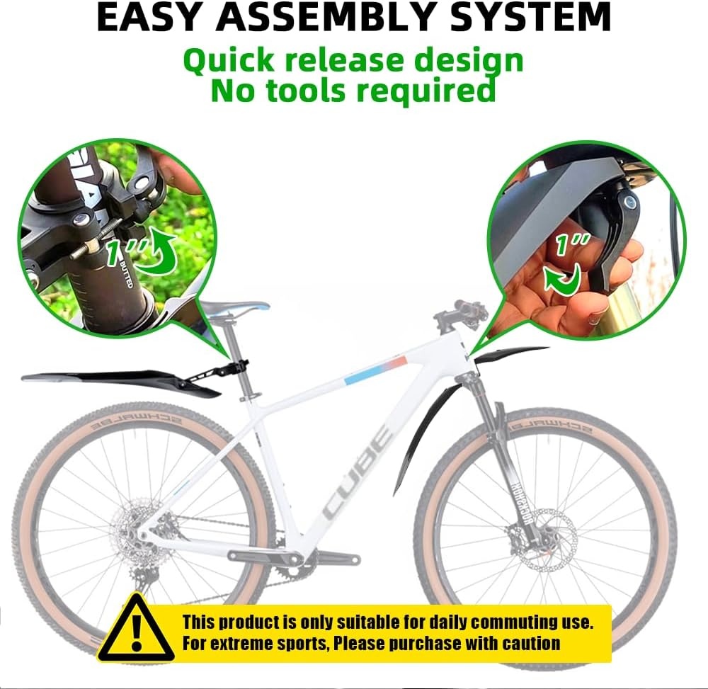 33% Korting: Universele Fietsspatbordset MTB 24-29" - Snelmontage