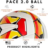 Safe Sport Gear Pace 2.0 Voetbal - Professionele Blaas, TPU Buitenschaal, Aerodynamische Textuur, Professioneel Gevoel en Stuiteren, Maat 5 Voetbalbal, All-Weather Voetbalbal Maat 5