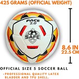 Safe Sport Gear Pace 2.0 Voetbal - Professionele Blaas, TPU Buitenschaal, Aerodynamische Textuur, Professioneel Gevoel en Stuiteren, Maat 5 Voetbalbal, All-Weather Voetbalbal Maat 5