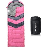 MalloMe Kampeerslaapzak Roze Pluche Comfort - 0 tot 18°C
