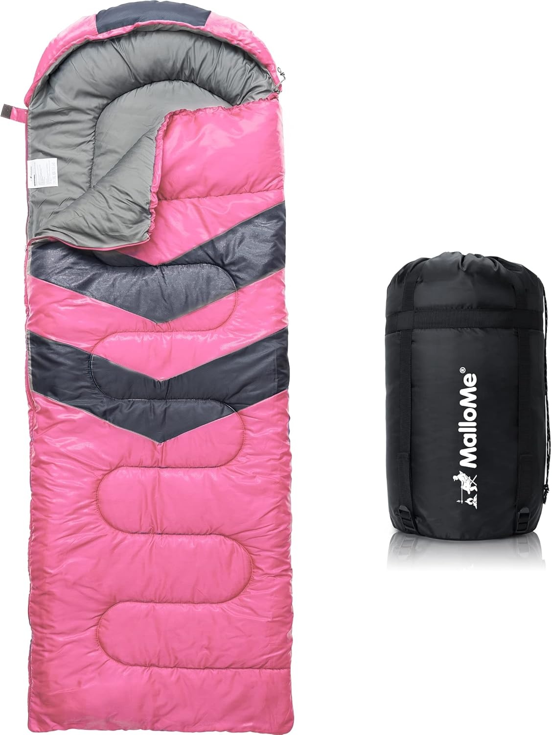MalloMe Kampeerslaapzak Roze Pluche Comfort - 0 tot 18°C