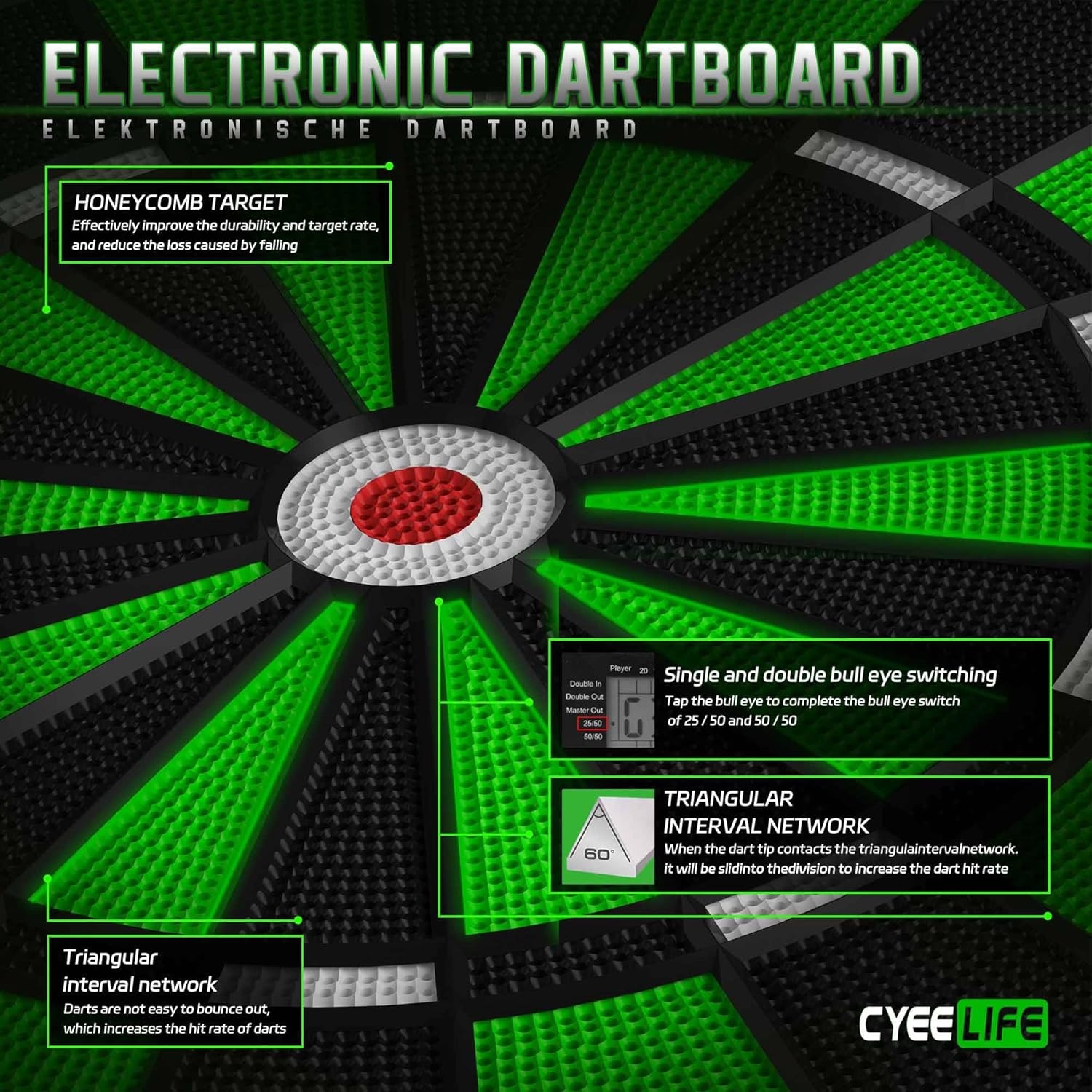 Elektronisch Dartbord met 34 Spellen & Duitse Stem - 34% Korting!
