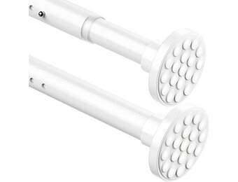Telescopische gordijnroede, extra lang, 4 meter, geen boren nodig, kledingstang, voor badkamer, douchegordijn, slaapkamer, wit, 350-405 cm, doorsnede 32 mm
