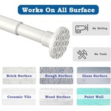 Telescopische gordijnroede, extra lang, 4 meter, geen boren nodig, kledingstang, voor badkamer, douchegordijn, slaapkamer, wit, 350-405 cm, doorsnede 32 mm