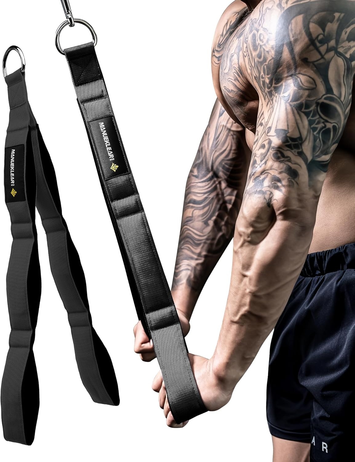 Tricepstouw-kabelbevestiging met groter bewegingsbereik, triceps-pull-down touw voor push-downs, crunches, facepulls voor professionele fitnessstudio (zes foles)