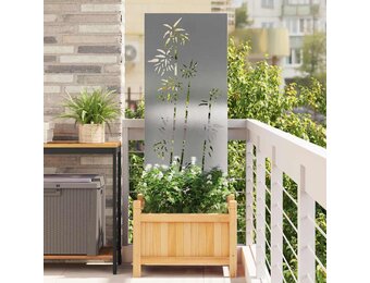 vidaXL Tuin Privacy Screen Bloemen Zilver 50 x 140 cm Roestvrij staal