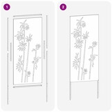 vidaXL Tuin Privacy Screen Bloemen Zilver 50 x 140 cm Roestvrij staal