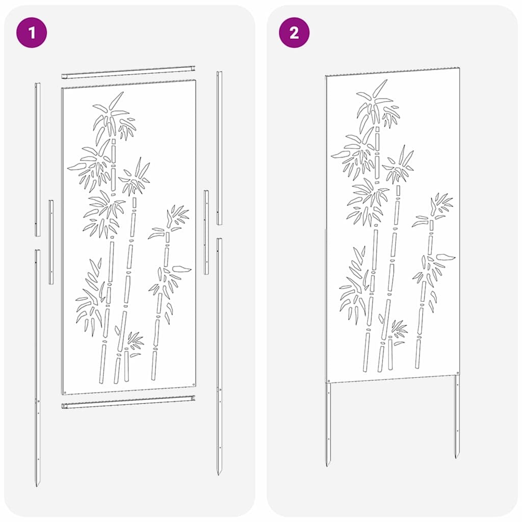 vidaXL Tuin Privacy Screen Bloemen Zilver 50 x 140 cm Roestvrij staal