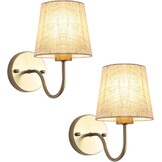 Set van 2 Gouden Wandlampen met E27 Fitting