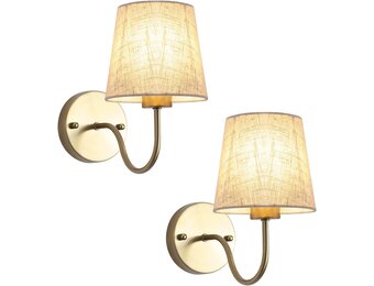 Set van 2 Gouden Wandlampen met E27 Fitting