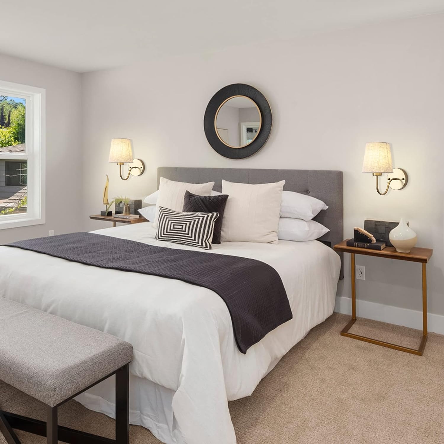 Set van 2 Gouden Wandlampen met E27 Fitting