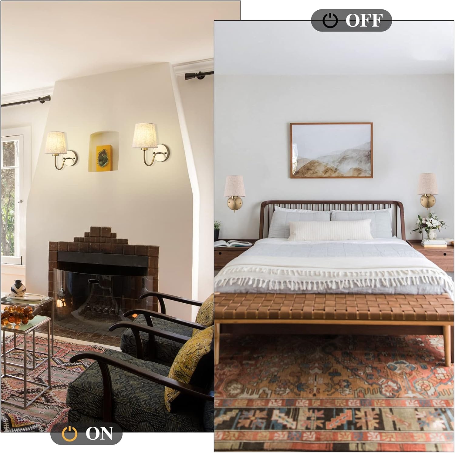 Set van 2 Gouden Wandlampen met E27 Fitting