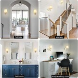 Set van 2 Gouden Wandlampen met E27 Fitting