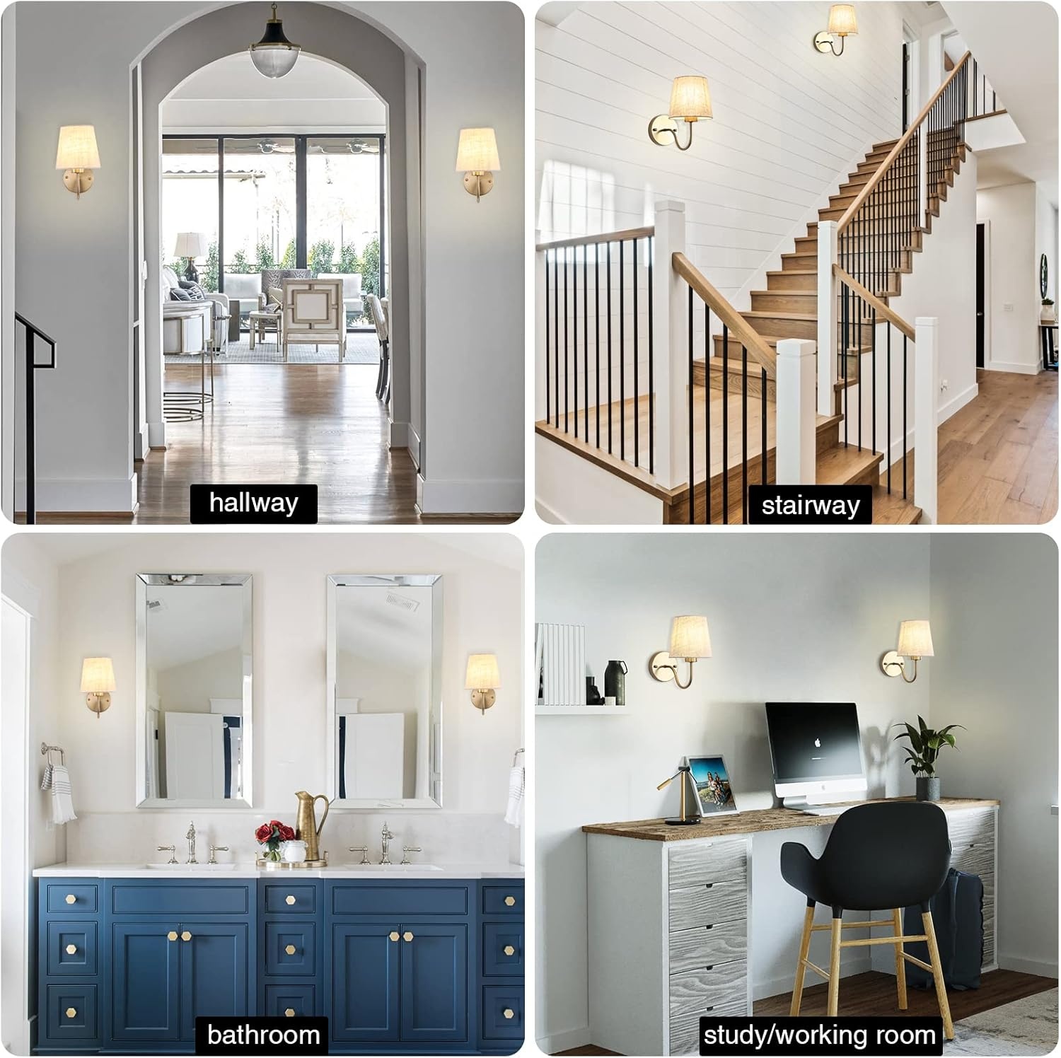 Set van 2 Gouden Wandlampen met E27 Fitting