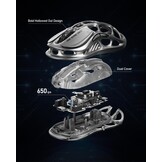 GravaStar Mercury M2 Gaming-muis – MMO gaming-muis voor computer met optische sensor 26.000 dpi – licht uitgehold design – 5 programmeerbare toetsen – 5 dynamische lichtsync RGB-modi – stealth zwart