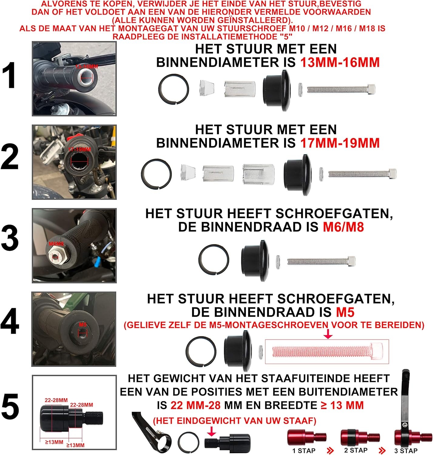 Zwarte Motorfiets Stuurspiegel CNC Aluminium - 58% Korting