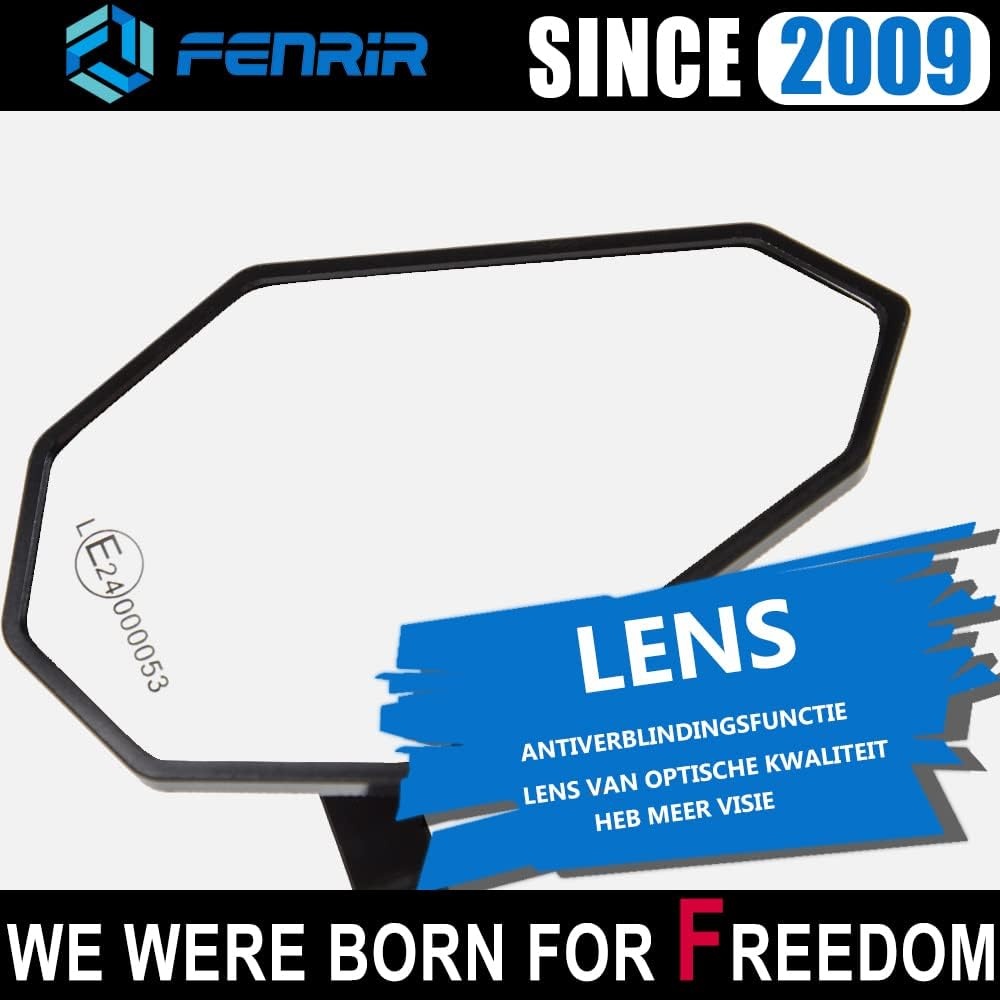 FENRIR Motorfiets Spiegels Stuurspiegel Achteruitkijkspiegel Motorfietsen zwart CNC Aluminium profiel Ontspiegeld Naked Bike Sport Scrambler voor Honda Suzuki Kawasaki Yamaha ducati BMW Aprilia Vespa