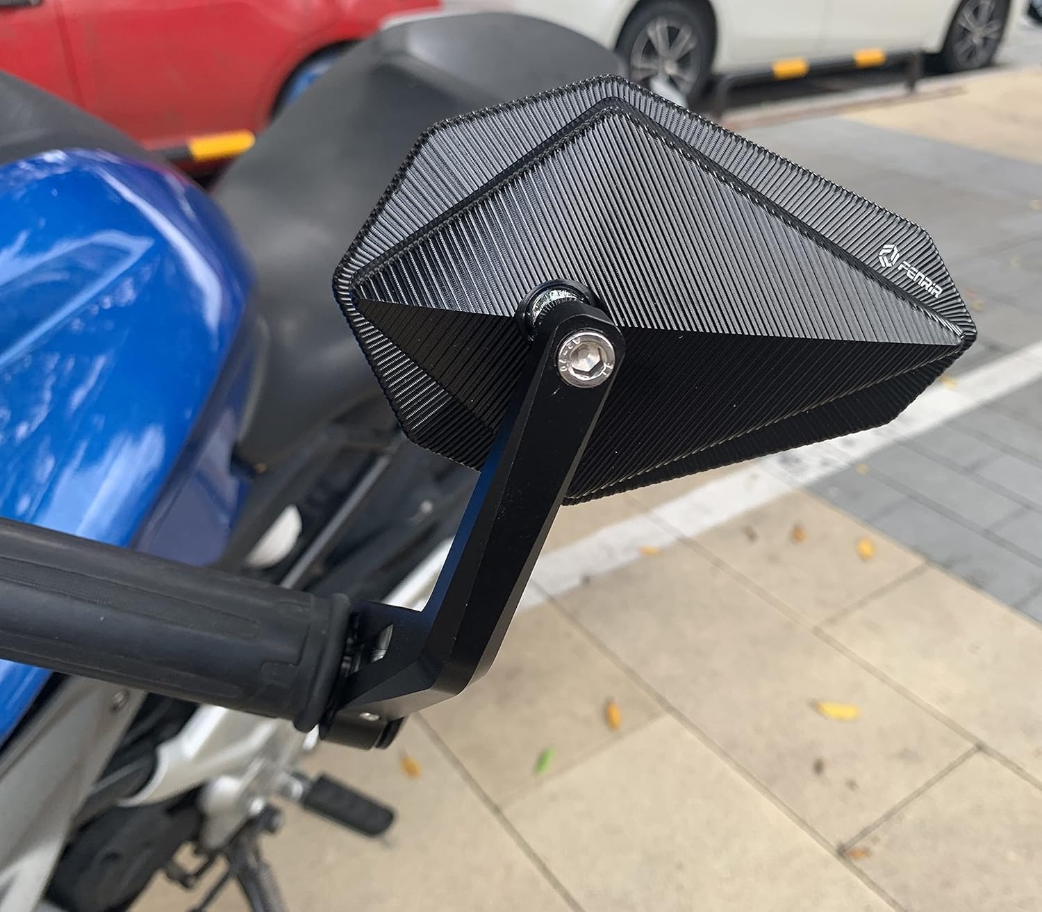 FENRIR Motorfiets Spiegels Stuurspiegel Achteruitkijkspiegel Motorfietsen zwart CNC Aluminium profiel Ontspiegeld Naked Bike Sport Scrambler voor Honda Suzuki Kawasaki Yamaha ducati BMW Aprilia Vespa