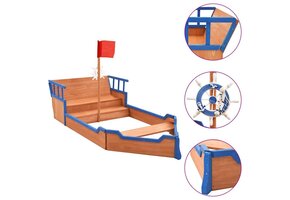 vidaXL Houten Zandbak Piratenschip - 35% Korting!