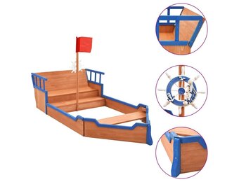 vidaXL Zandbak piratenschip 190x94,5x101 cm vurenhout