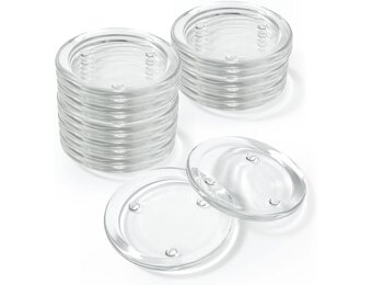 Transparante onderzetters, glazen voor kaarsen (16 stuks), kaarsenhouder, stompkaarsen, ideaal voor spa-decoraties, bruiloften, feesten, woondecoratie, tafeldecoratie en geschenken