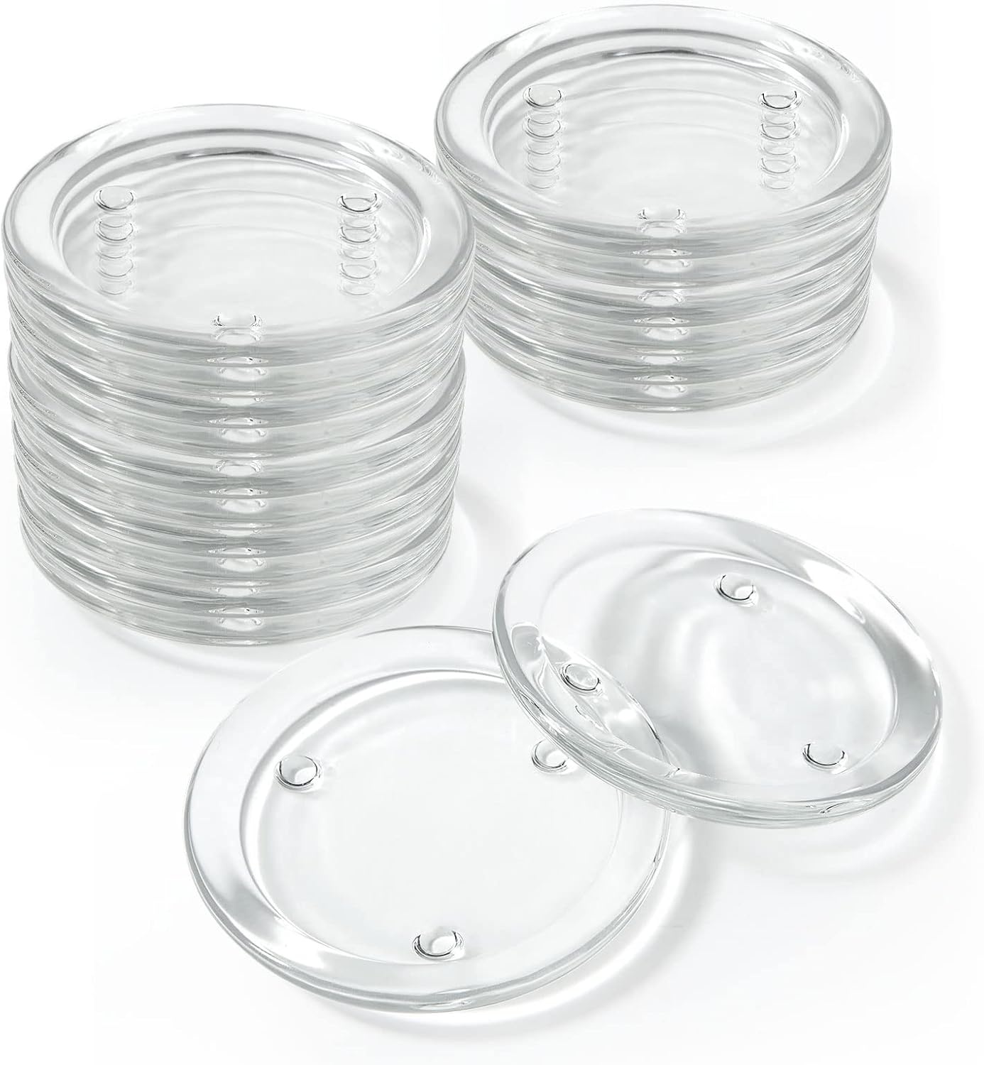 Transparante onderzetters, glazen voor kaarsen (16 stuks), kaarsenhouder, stompkaarsen, ideaal voor spa-decoraties, bruiloften, feesten, woondecoratie, tafeldecoratie en geschenken