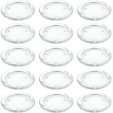 16x Transparante Glazen Kaarsonderzetters - Hittebestendig & Decoratief