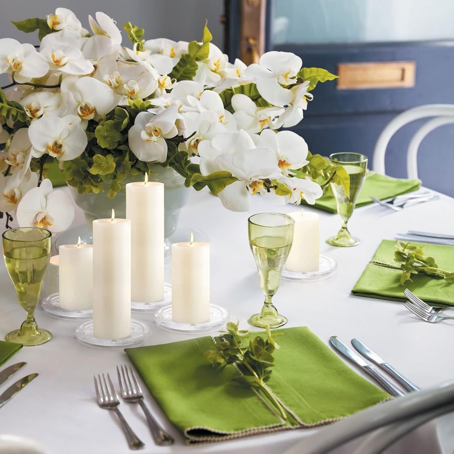 Transparante onderzetters, glazen voor kaarsen (16 stuks), kaarsenhouder, stompkaarsen, ideaal voor spa-decoraties, bruiloften, feesten, woondecoratie, tafeldecoratie en geschenken