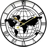 Vintage Stille Wandklok, 40 cm Skelet Metalen Klok voor Woonkamer Keuken Café Hotel Kantoor Huisdecoratie (Zwart)