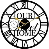 Vintage Stille Wandklok, 40 cm Skelet Metalen Klok voor Woonkamer Keuken Café Hotel Kantoor Huisdecoratie (Zwart)