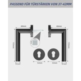 Zwarte RVS L-vormige Deurgreep Set - 52% Korting!