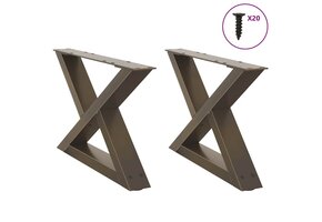 Salontafelpoten Staal Naturel - 2 stuks, 40% korting