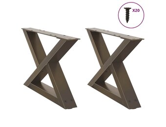 vidaXL Salontafelpoten 2 st. Staal Naturel - 34% Korting!