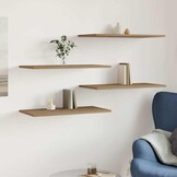 VidaXL Wandschappen 4 stuks, Bewerkt Hout, Artisanaal Eiken - 75% Korting!