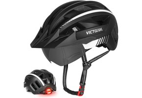 MTB Fietshelm Heren met Vizier & LED (36% Korting)
