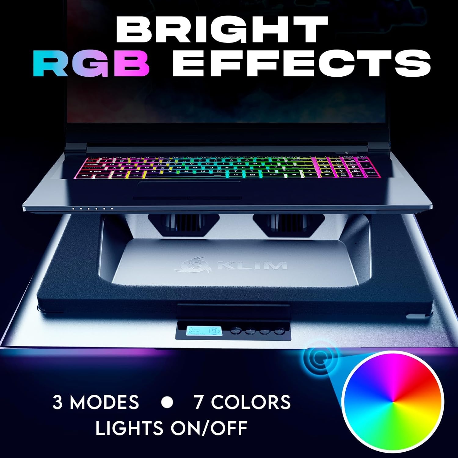 KLIM Everest Laptop Cooling Pad - Verzegeld schuim voor maximale prestaties - Krachtige turbo-ventilator 4300 tpm -koeler - Voorkomt oververhitting en bescherm je laptop - 14-17,3 inch