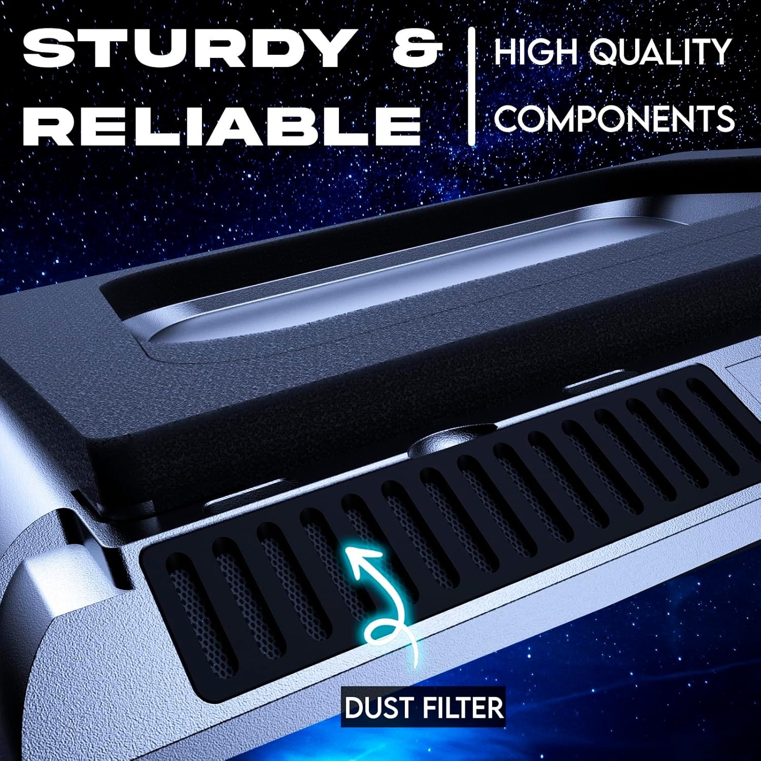 KLIM Everest Laptop Cooling Pad - Verzegeld schuim voor maximale prestaties - Krachtige turbo-ventilator 4300 tpm -koeler - Voorkomt oververhitting en bescherm je laptop - 14-17,3 inch