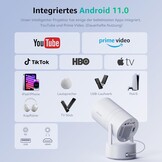 Mini Beamer met Batterij - 1080P, WiFi, 270° Rotatie - 34% Korting!