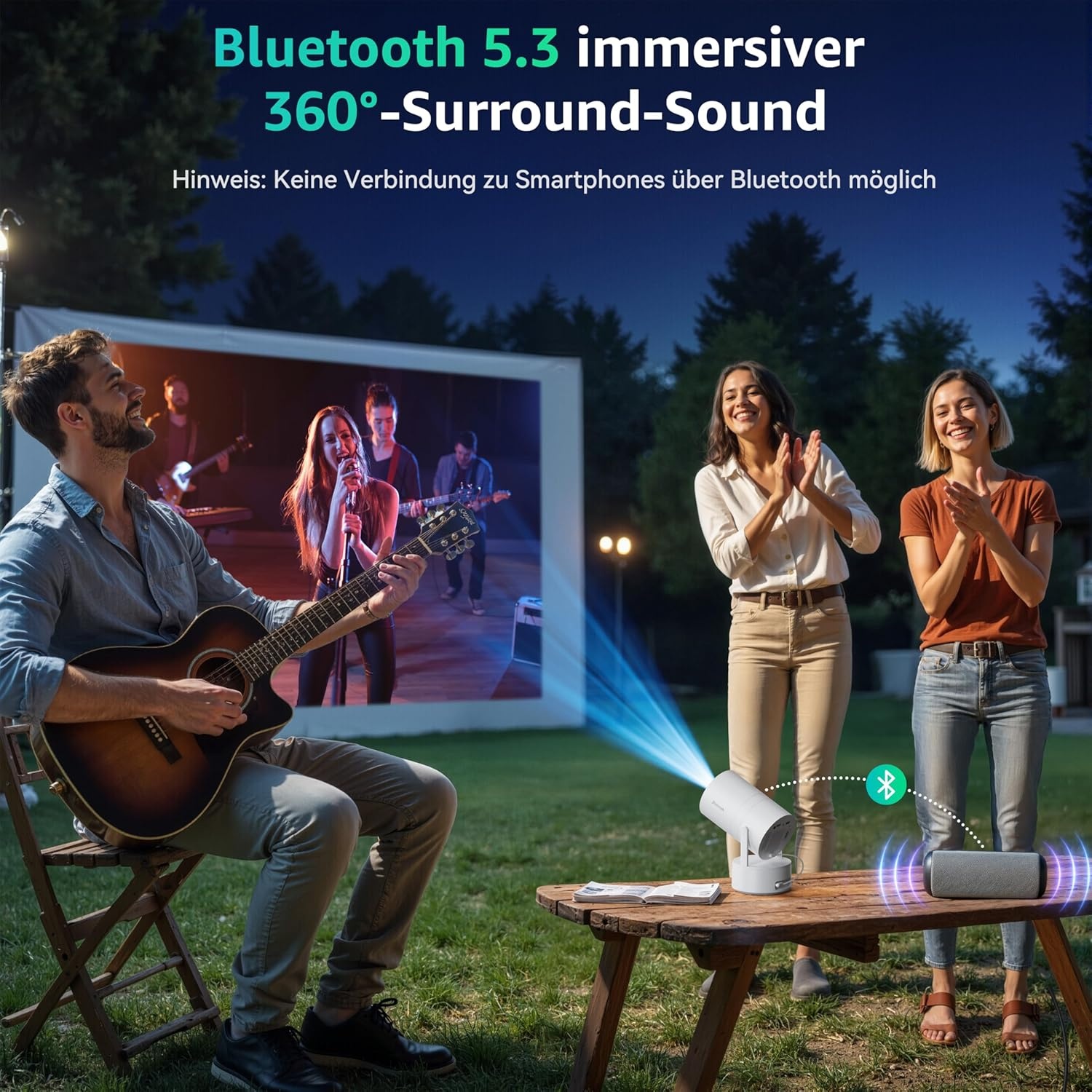 Mini Beamer met Batterij - 1080P, WiFi, 270° Rotatie - 34% Korting!