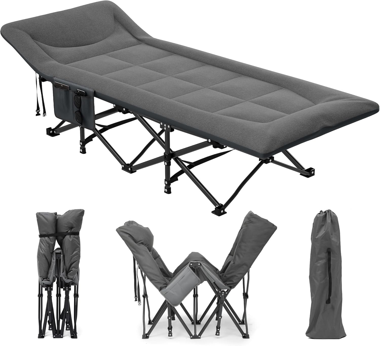 Opvouwbaar Campingbed 260kg met Kussen & Tas - 29% Korting