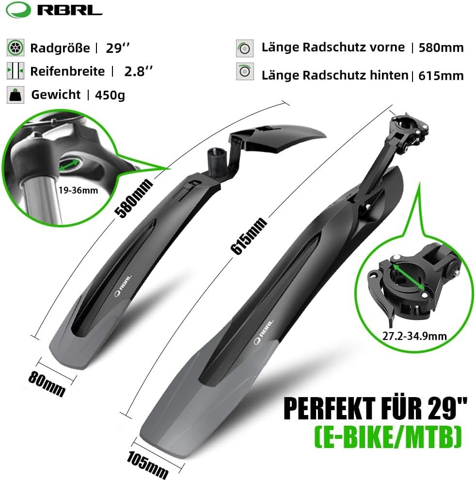 Fietsspatbordenset 29" Universeel - 33% Korting!