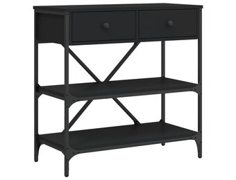 vidaXL Wandtafel met 54% Korting - Zwart Bewerkt Hout & Metaal (75x34,5x75 cm)