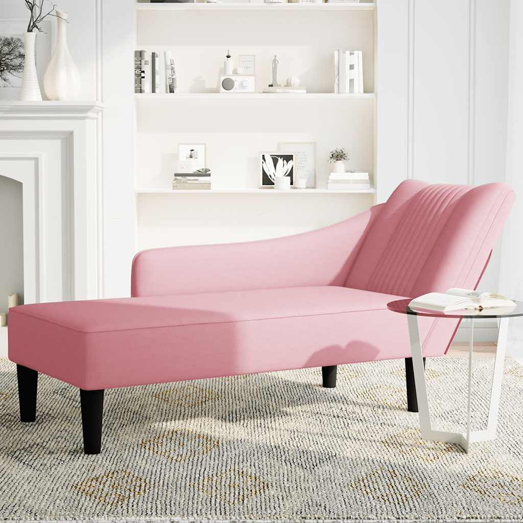 VidaXL Fluweel Roze Chaise Longue (Rechts) - 34% Korting