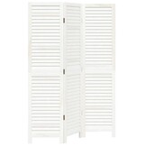 vidaXL Kamerscherm 3 Panel Massief Paulowniahout Wit - 34% Korting